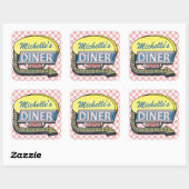 Creëer Uw eigen aangepaste retro 50-gebarentaal 2 Vierkante Sticker (Vel)