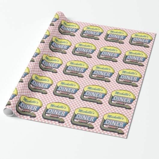 Creëer Uw eigen aangepaste retro 50-gebarentaal Cadeaupapier (Uitgerold)
