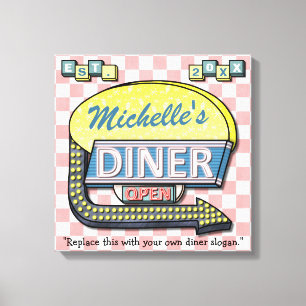 Creëer Uw eigen aangepaste retro 50-gebarentaal Canvas Afdruk