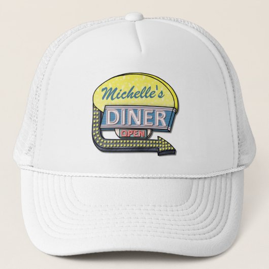 Creëer Uw eigen aangepaste retro 50-gebarentaal Trucker Pet (Voorkant)