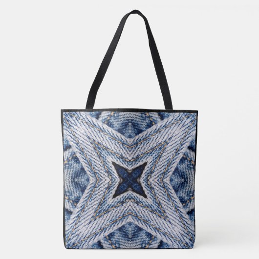 Creëer Uw eigen aangepaste Retro Denim Starburst P Draagtas (Voorkant)