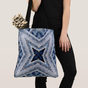 Creëer Uw eigen aangepaste Retro Denim Starburst P Draagtas