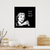 Creëer Uw Eigen Aangepaste Retro Zoute Dame Poster (Keuken)