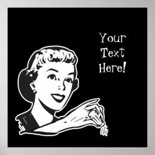 Creëer Uw Eigen Aangepaste Retro Zoute Dame Poster