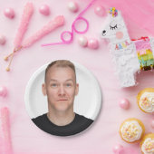 Creëer uw eigen aangepaste selfie grappige gezicht papieren bordje (Feest)