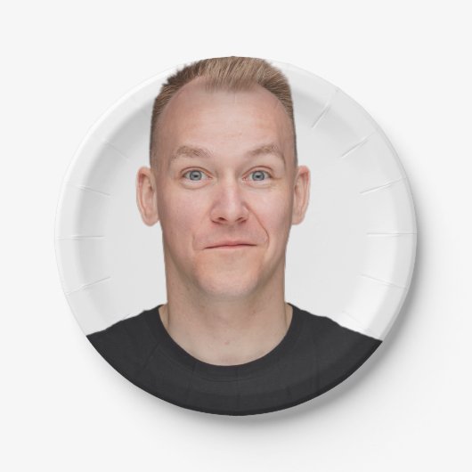 Creëer uw eigen aangepaste selfie grappige gezicht papieren bordje (Voorkant)