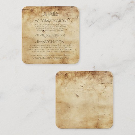 Creëer uw eigen aangepaste sepia oud papier informatiekaartje (Voorkant / Achterkant)