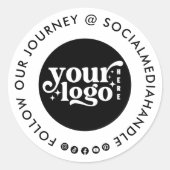 Creëer Uw eigen aangepaste Social Media Business L Ronde Sticker (Voorkant)