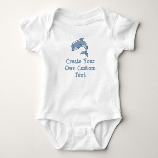 Creëer uw eigen aangepaste tekst met Baby Dolphin Romper (Voorkant)