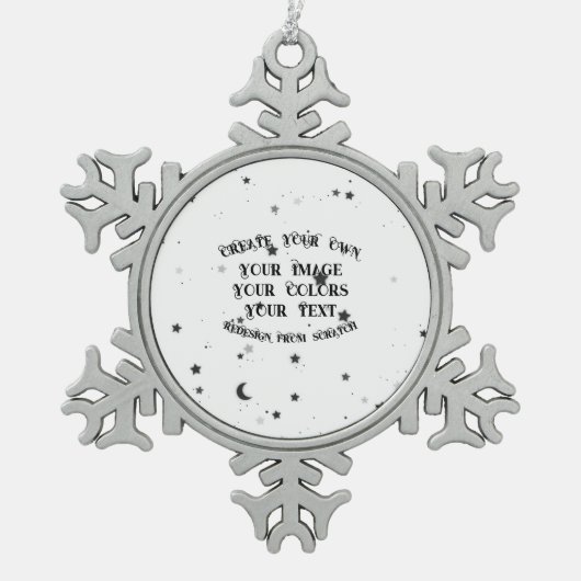 Creëer Uw eigen aangepaste  Tin Sneeuwvlok Ornament (Voorkant)
