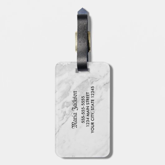 Creëer uw eigen aangepaste volledige fotomonogram bagagelabel (Achterkant verticaal)