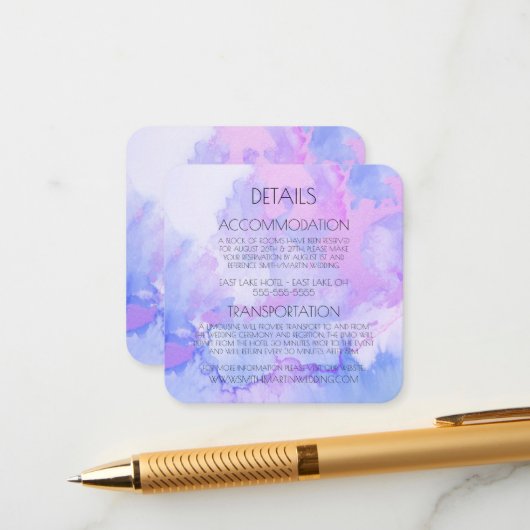 Creëer uw eigen aangepaste Waterverf marmer Informatiekaartje (Voorkant / Achterkant in situ)