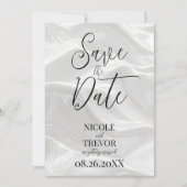 Creëer uw eigen aangepaste witte golven save the date (Voorkant)