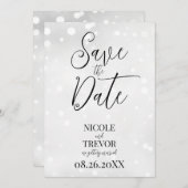 Creëer uw eigen aangepaste witte stippen save the date (Voorkant / Achterkant)