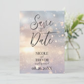 Creëer uw eigen aangepaste zonovergoten vonken save the date (Staand voorkant)