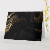 Creëer Uw Eigen Abstract Zwart & Goud Kaart (Gele Bloem)