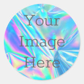 Creëer Uw eigen Abstracte Metallic Faux Iriscent Ronde Sticker (Voorkant)