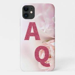 Creëer uw eigen achtergrond l Glitter text Roze iPhone 11 Hoesje