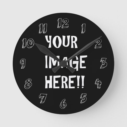 Creëer uw eigen acryl ronde (gemiddelde) wandklok ronde klok (Voorkant)