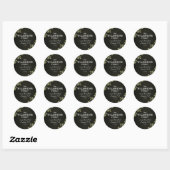 Creëer Uw eigen adreslabel (oud hout en klimop) Ronde Sticker (Vel)