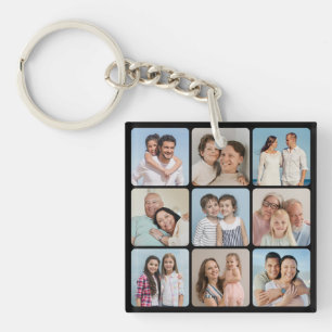 Creëer Uw eigen afgeronde hoeken 9 Fotocollage Sleutelhanger