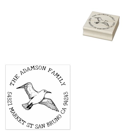 Creëer Uw eigen Albatross Naam Retouradres Rubberstempel (Gestempeld)