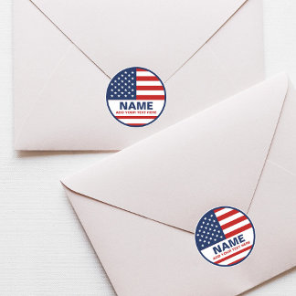 Creëer uw eigen Amerikaanse vlag verkiezing Ronde Sticker
