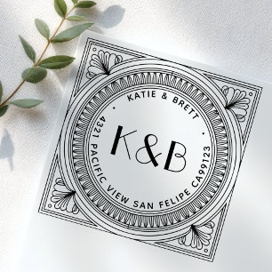 Creëer Uw eigen Art Deco Custom Retour Adres Zelfinktende Stempel