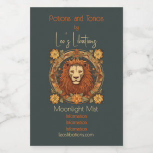 Creëer Uw eigen Art Nouveau Leo Zodiac Wijn Etiket