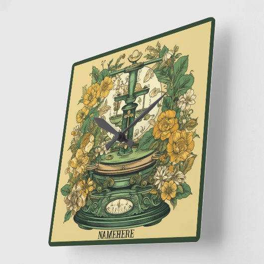 Creëer Uw eigen Art Nouveau Weegschaal Zodiac Vierkante Klok (Hoek)