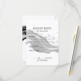 Creëer uw eigen B&W vloeiende inkt RSVP Kaartje