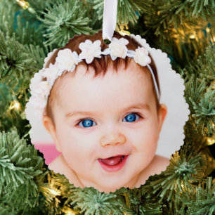 Creëer Uw eigen Baby foto Ornament Kaart