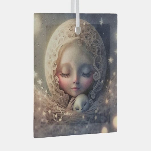 Creëer Uw eigen Baby Vogelfee Glas Ornament (Voorkant Rechts)