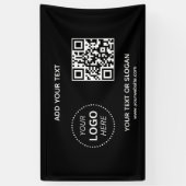 Creëer Uw eigen bedrijf Logo QR Code & Website Spandoek (Verticaal)