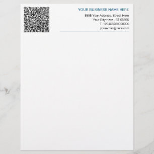 Creëer Uw eigen bedrijf QR Code Letterhead Voorbee Briefhoofd