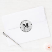 Creëer Uw Eigen Bedrijfs Monogram Ronde Ronde Sticker (Envelop)