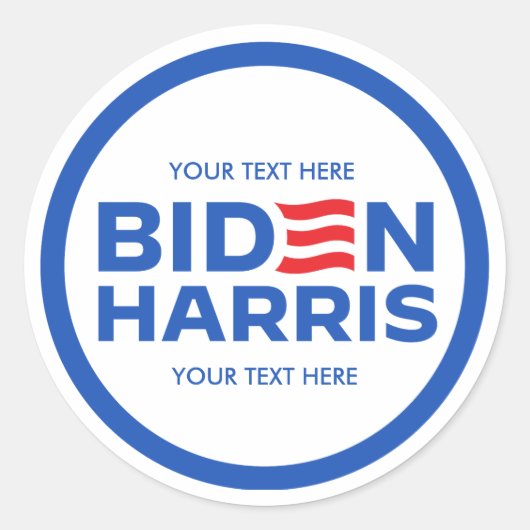 Creëer Uw Eigen Biden Harris 2024 Ronde Sticker (Voorkant)