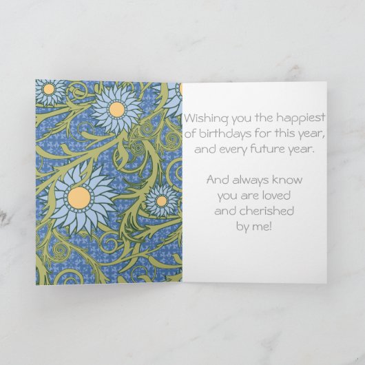 Creëer uw eigen blauwe en gele bloemenverjaardag kaart (Binnen)