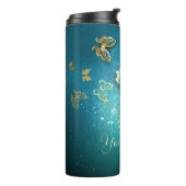 Creëer Uw eigen Blauwe & Gouden Vlinders Thermosbeker (Gedraaid links)