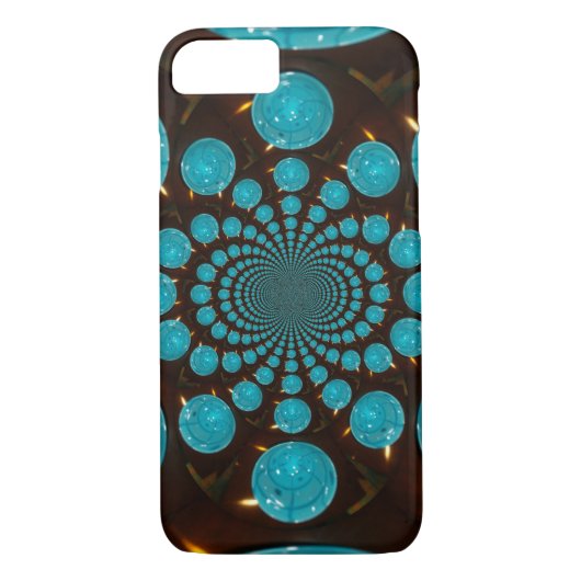Creëer Uw eigen blauwe lampjes Kaleidoscoop Case-Mate iPhone Case (Achterkant)