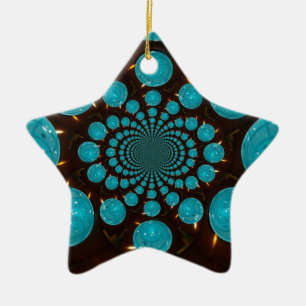 Creëer Uw eigen blauwe lampjes Kaleidoscoop Keramisch Ornament