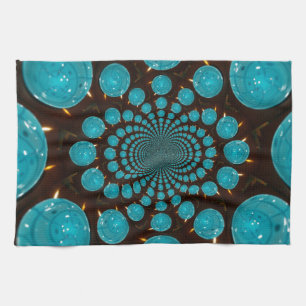 Creëer Uw eigen blauwe lampjes Kaleidoscoop Theedoek