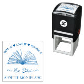 Creëer Uw eigen blauwe naam Ex libris Book Zelfinktende Stempel (In situ)