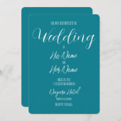 Creëer Uw eigen Blauwgroen bruiloft Kaart (Voorkant / Achterkant)