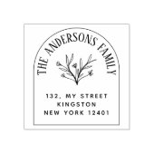 Creëer uw eigen bloemblad familienaam 	rubberstempel (Afrduk)