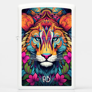 Creëer Uw eigen Bloemen Boho Leeuw Totem Dier