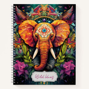 Creëer Uw eigen Bloemen Boho Olifant Totem Dier Notitieboek