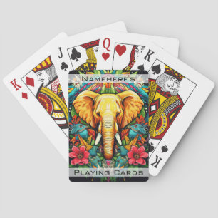 Creëer Uw eigen bloemige olifant Totem Dier Pokerkaarten