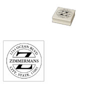 Creëer Uw eigen blote moderne monogram Rond Rubberstempel (Gestempeld)
