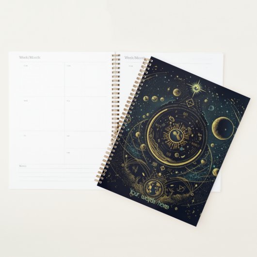Creëer Uw eigen Blue & Gold Celestial Sky Charts Planner (Display)